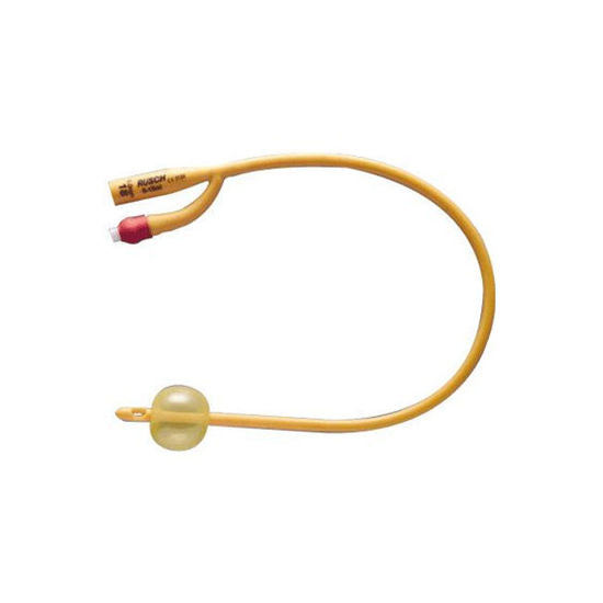 Image of Rusch Gold 2-Way Silicone Coated Latex Foley Catheter 16"