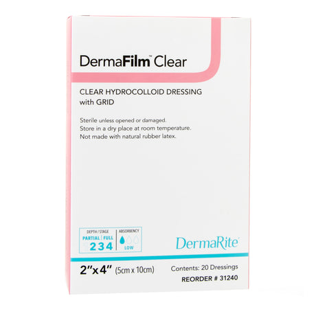 Image of DermaFilm Hydrocolloid X-Thin Dressing, Clear, 2" x 4"