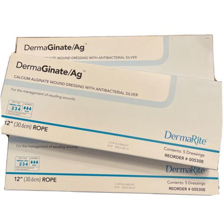 Image of DermaGinate Ag Alginate Dressing with Silver, 12" Rope