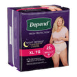 Image of Depend Night Defense, Overnight Underwear, Blush, X-Large, 12