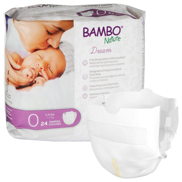 Image of Bambo Nature Dream Diapers Eco-Friendly Baby Diaper, Size 0, Newborn