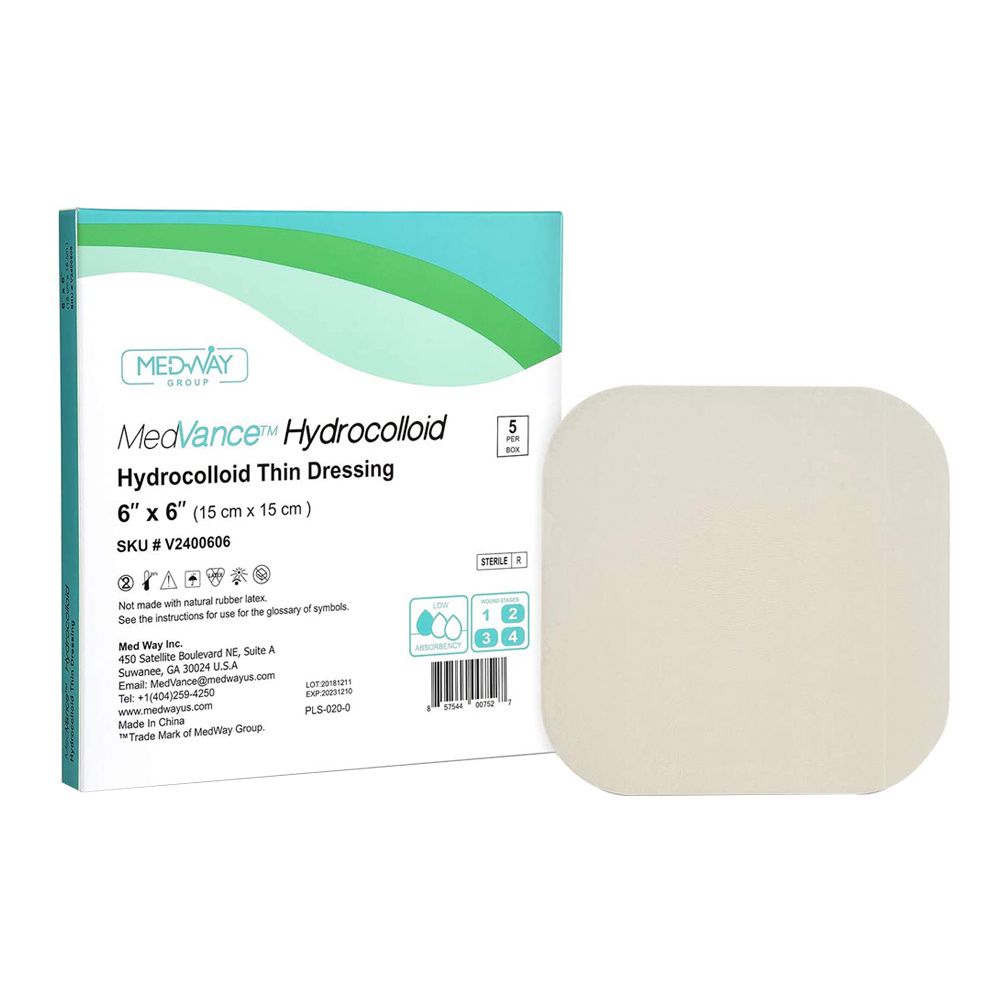 Image of MedVance Thin Hydrocolloid Dressing, 6" x 6"