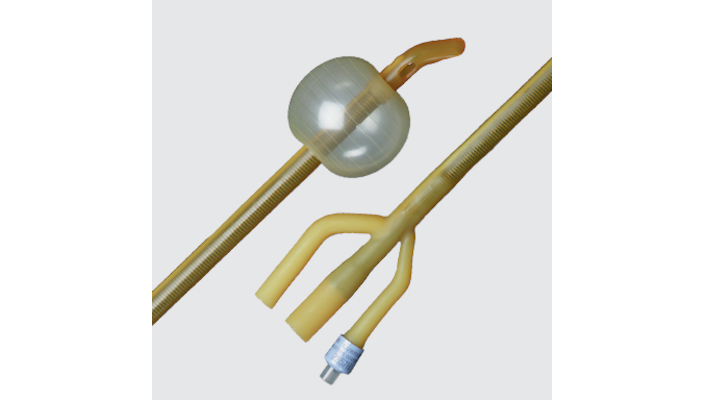 Image of BARDEX LUBRICATH Hematuria Latex Foley Catheter, Coude Tip, 3-Way, 24 Fr, 30cc