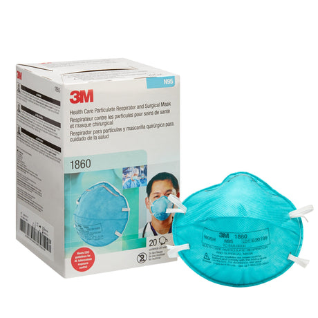 Image of 3M Health Care Particulate Respirator and Surgical Mask Regular, Adjustable Noseclip,