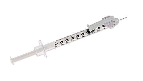 Image of Safety Glide Syringe, 1mL, with Needle 27" x 3/8" ID