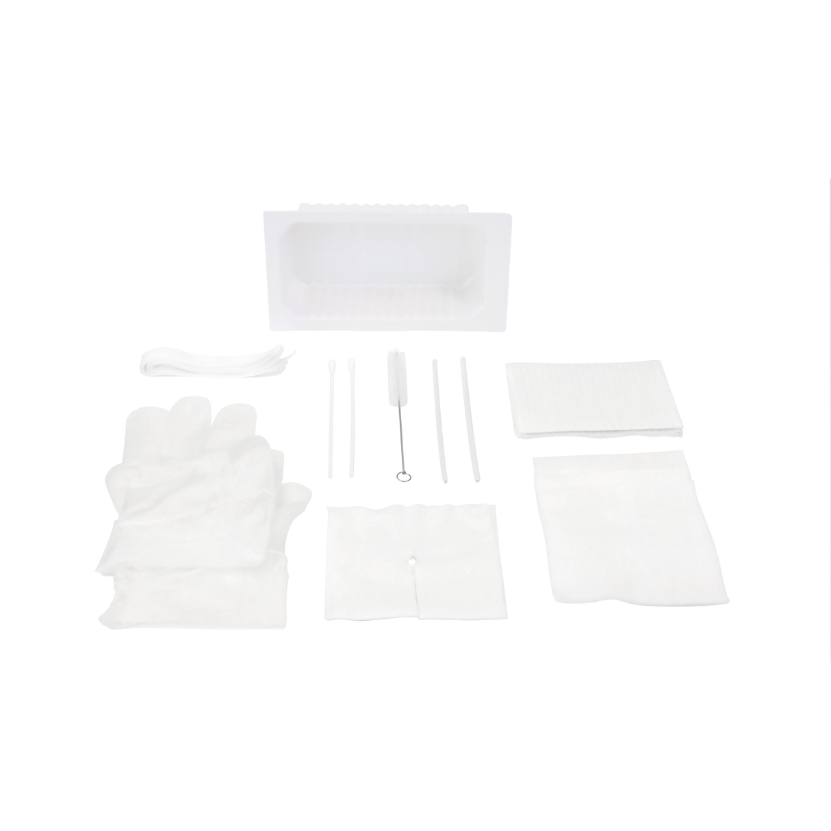 Image of Dynarex Resp-O2 Tracheostomy Care Kit - One Compartment Tray With Vinyl Gloves