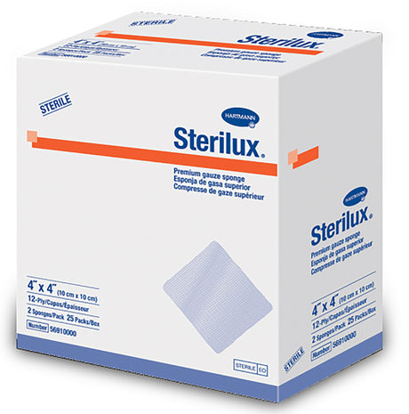 Image of Hartmann Sterilux® Premium Gauze Sponge, 12-Ply, Sterile, Latex-Free, 4" x 4"