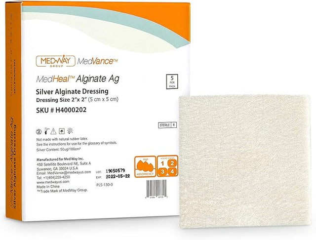 Image of CuraVance Silver Alginate Dressing Pad, 2" x 2".