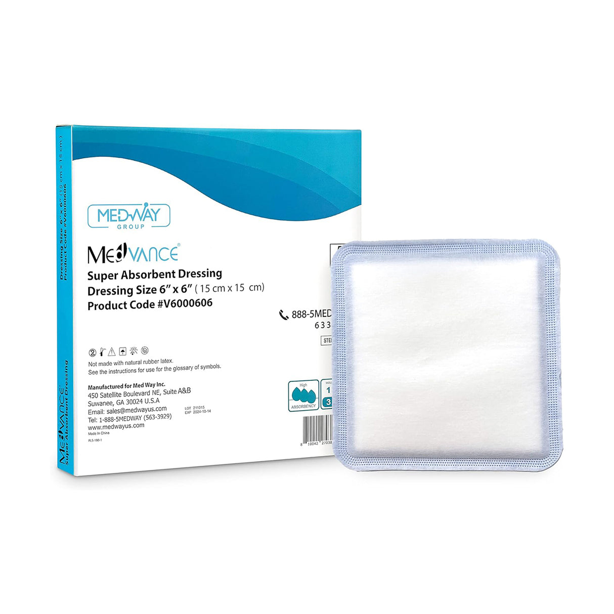 Image of MedVance Non-Bordered Super Absorbent Dressing, 6" x 6"