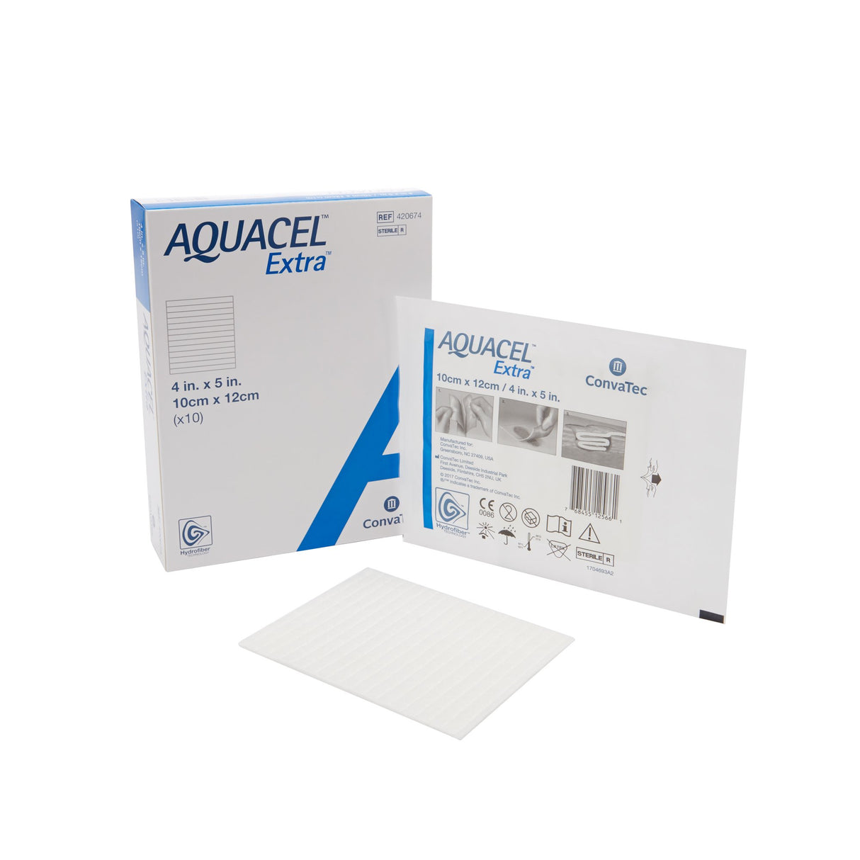 Image of Aquacel Extra 4" X 5" Hydrofiber Wound Dressing