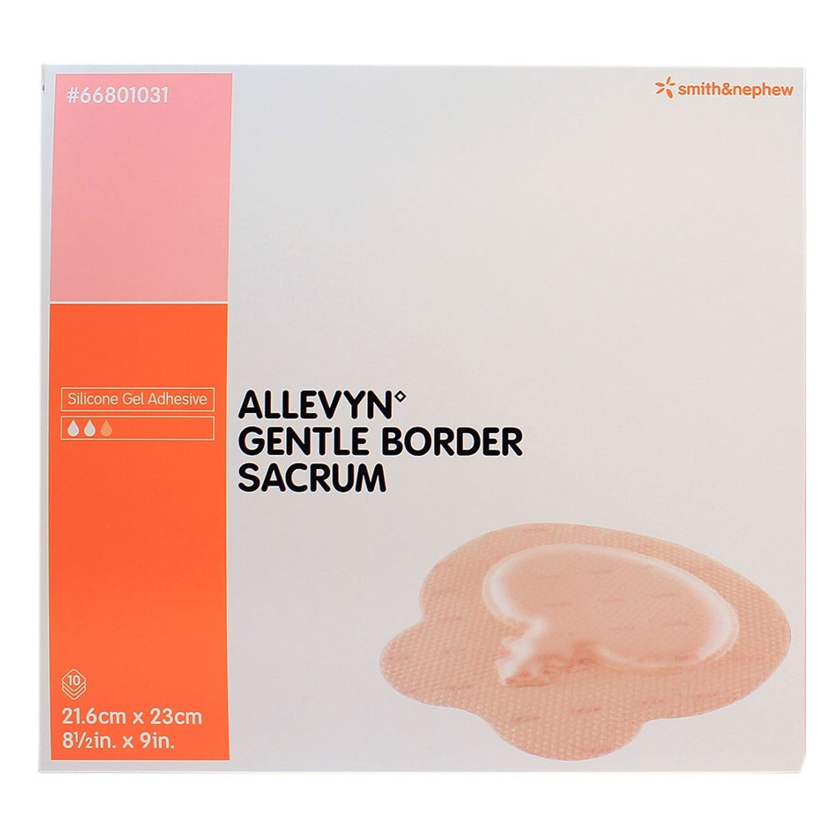 Image of Allevyn Gentle Foam Border Sacrum, 8.5" x 9"