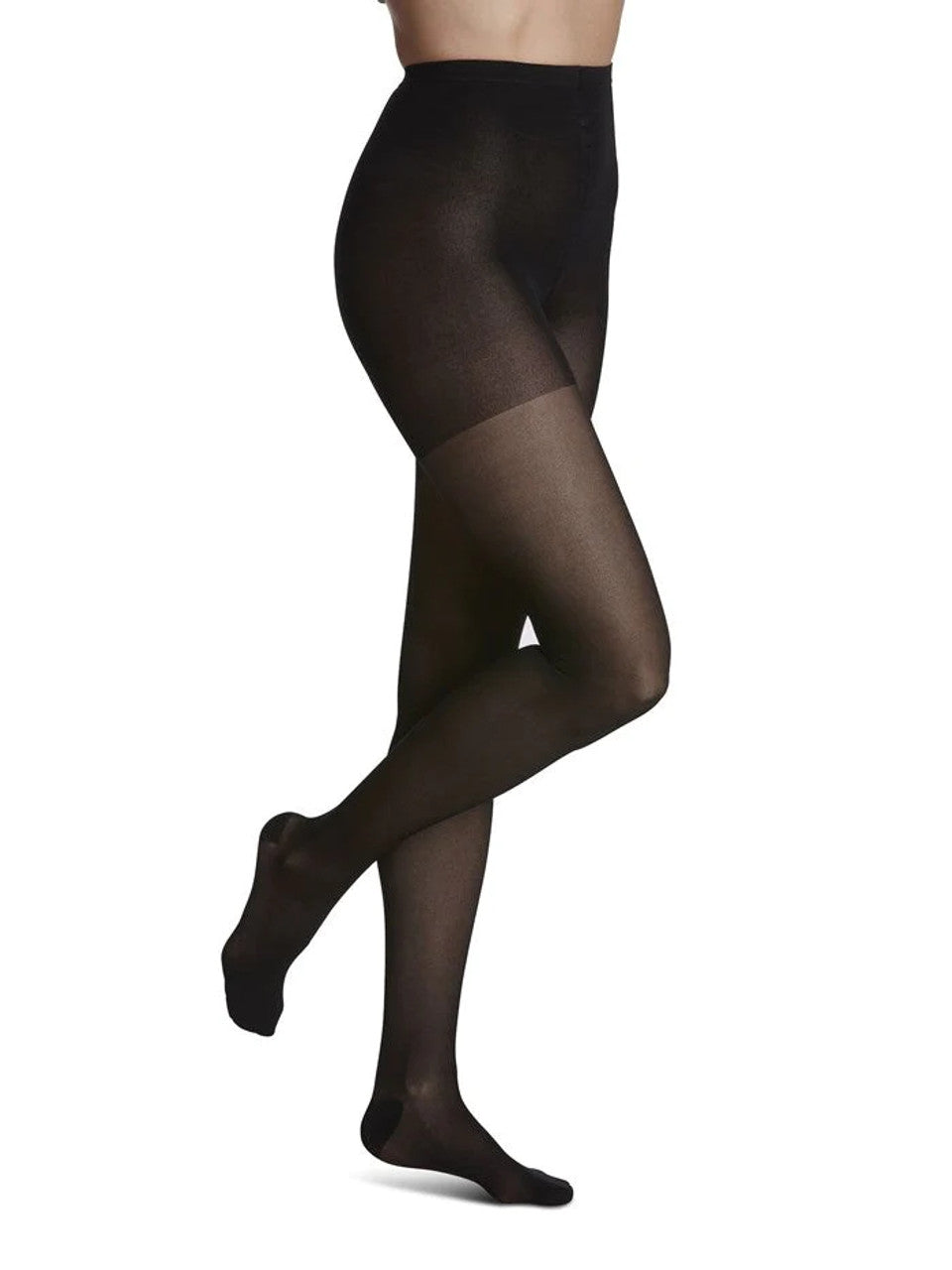 Image of 781P Style Sheer Pantyhose, 15-20mmHg, Women's, Large, Short, Black