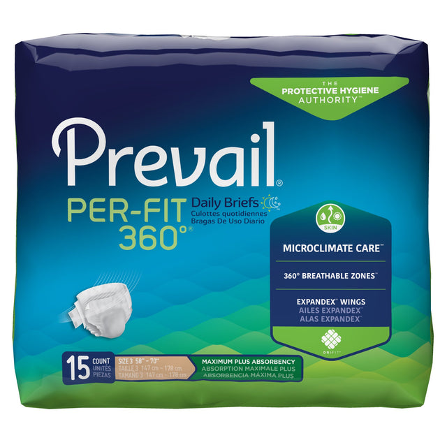 Image of Prevail® Per-fit360°™ Adult Brief, Size 3 XL (58" to 70")