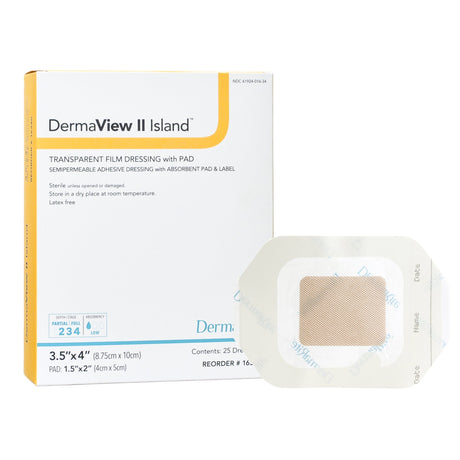 Image of DermaView II Island Transparent Film Wound Dressing, 3.5" x 4"