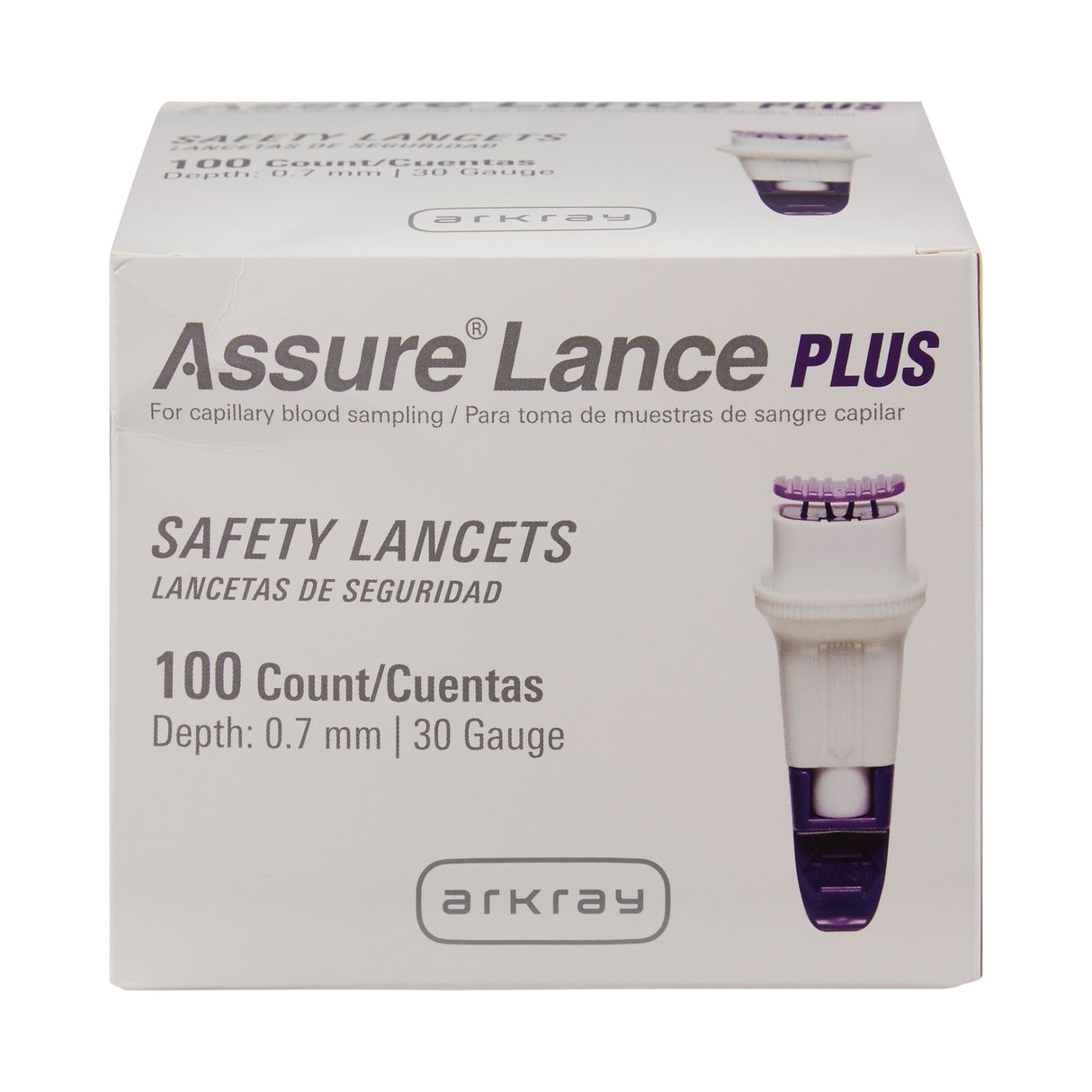 Image of Assure Lance Plus, 30G Safety Lancets, 0.7mm, Purple