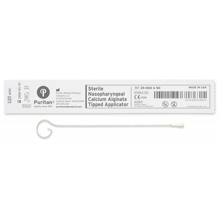 Image of Puritan Calgiswab® Nasopharyngeal Swab with Calcium Alginate Tip and Aluminum Handle