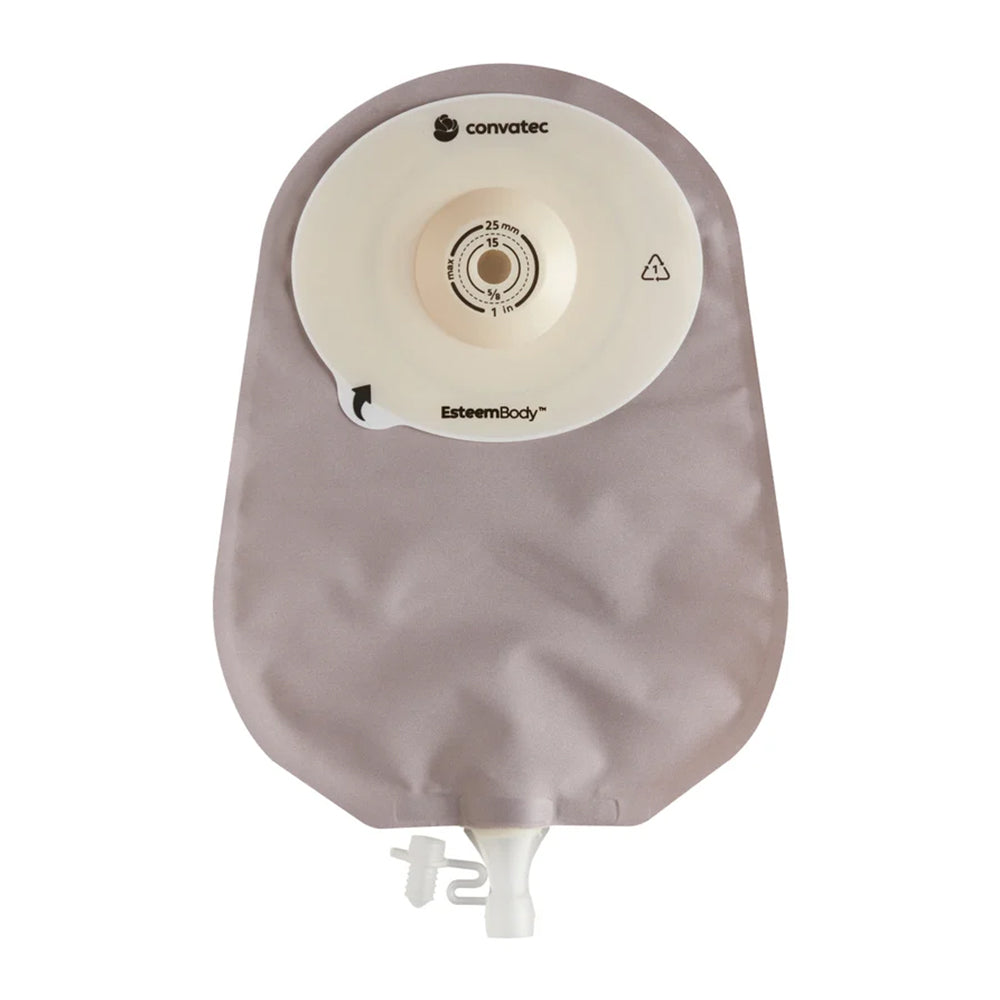 Image of Convatec Esteem Body Soft Convex 3.5mm Depth Cut-To-Fit One-Piece Urostomy Pouch with Durahesive Skin Barrier