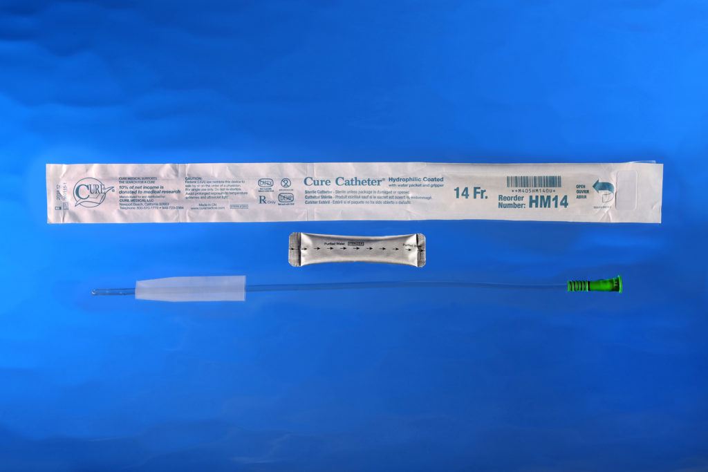 Image of Cure Catheter, Hydrophilic, Straight or Coude Tip, Male 16"