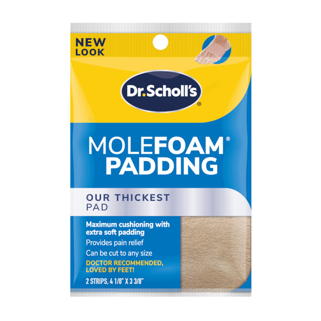 Image of Dr. Scholl's Molefoam Padding Strips 4-1/8'' x 3-3/8'', 2-Pack