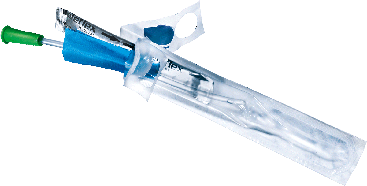 Image of Rusch FloCath Quick Hydrophilic Coated Intermittent Catheter, 16" Straight or Coude Tip