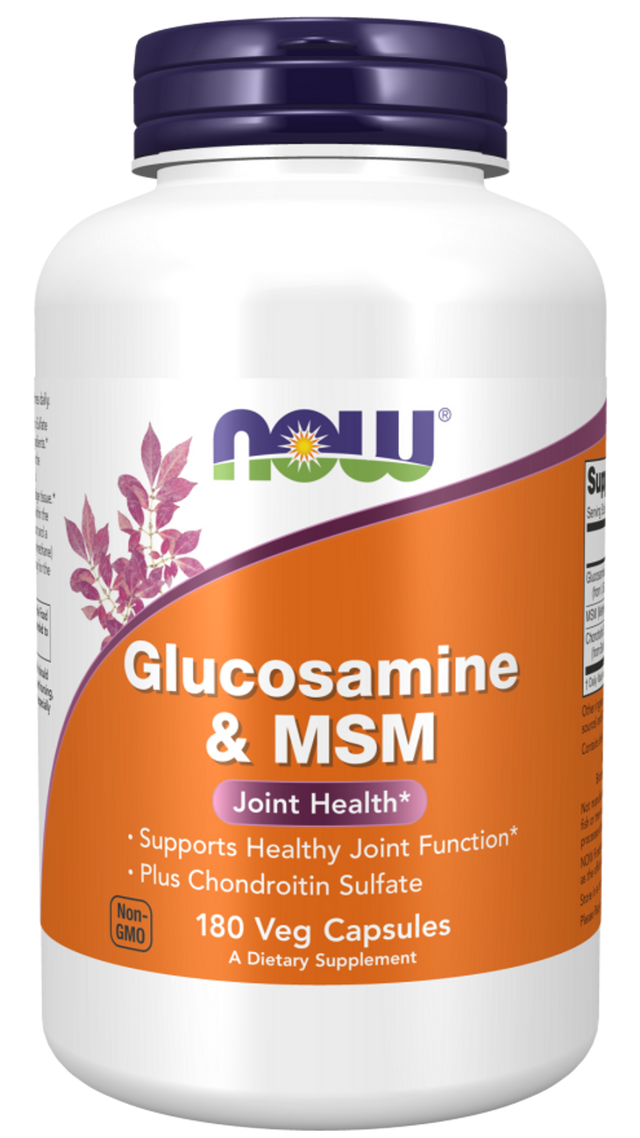 Image of NOW Foods Glucosamine & MSM V-Caps, 750/250mg, 180 ct