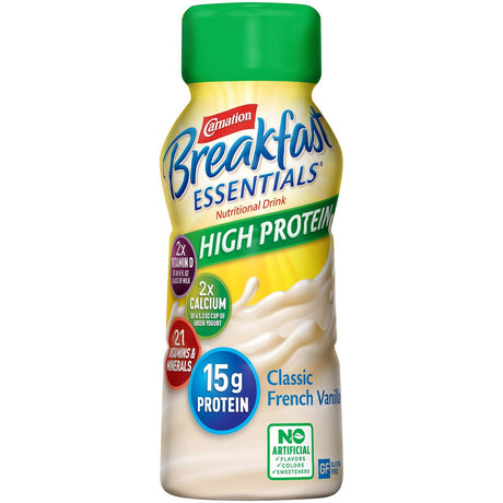 Image of Carnation Breakfast Essentials, Ready-To-Drink, High Protein, Classic French Vanilla, 8 fl oz