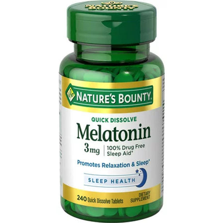 Image of Nature's Bounty Melatonin Quick Dissolve Tablets, 3mg, 240 ct