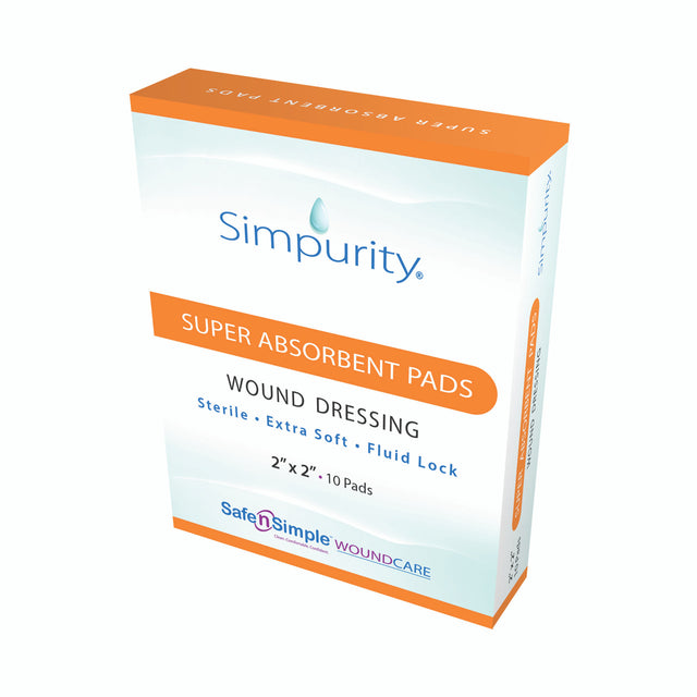 Image of Simpurity Super Absorbent Pad Wound Dressing, 2" x 2"