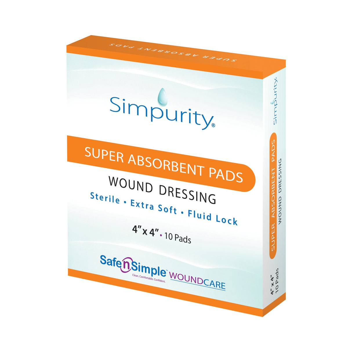 Image of Simpurity Super Absorbent Pad Wound Dressing, 4" x 4"