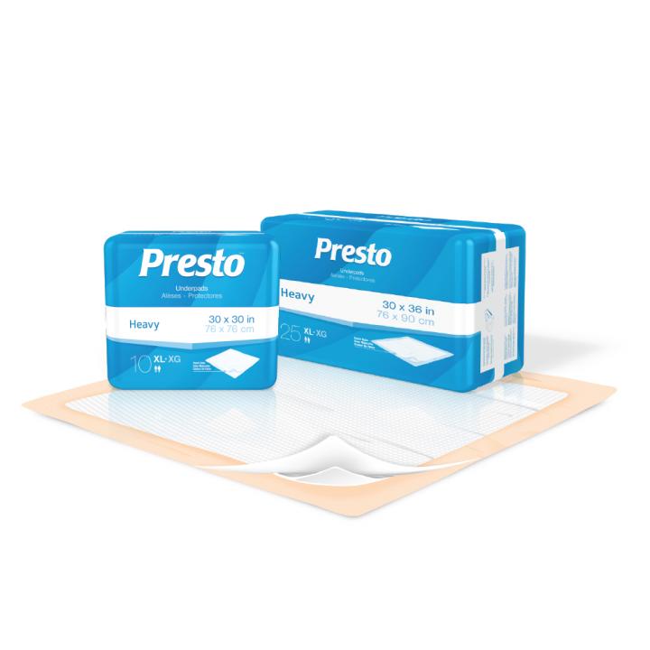 Image of Presto® Heavy Absorbency Underpad, 30'' x 36''