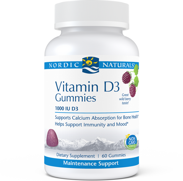 Image of Nordic Naturals Vitamin D3 Gummies, Wild Berry, 60 ct