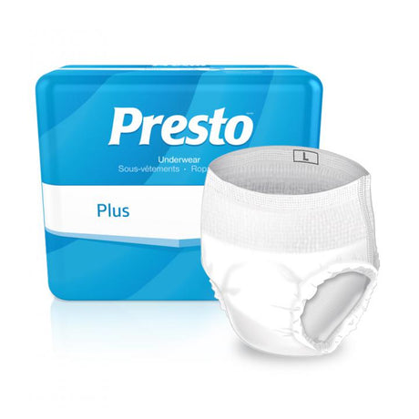 Image of Presto® Plus Incontinence Underwear, Adult, Pull-Ups, Classic Plus, Medium, 32'' to 44'' White