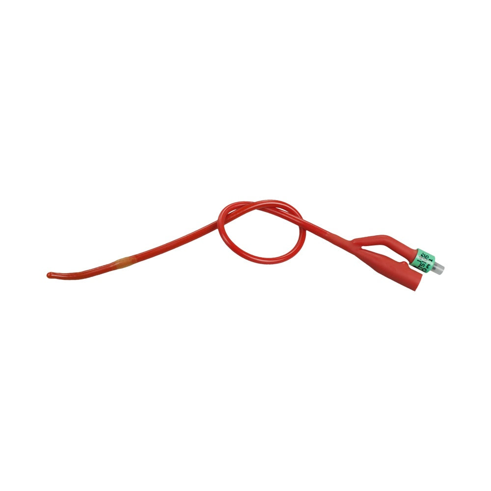 Image of Bardex Lubricath Tiemann Model 2-Way Foley Catheter, Hydrogel Coated, Olive Coude Tip