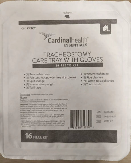 Image of Cardinal Health Essentials™ Tracheostomy Care Tray with PVC Powder-Free Gloves