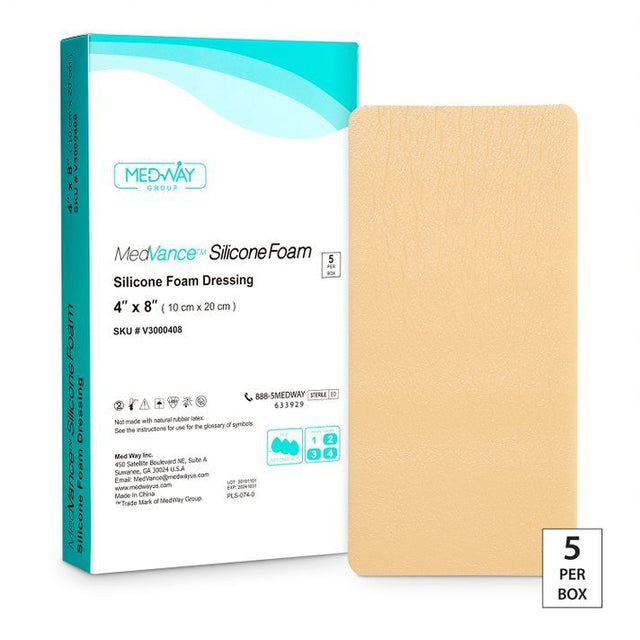 Image of MedVance Non-Bordered Silicone Foam Dressing, 4" x 8"