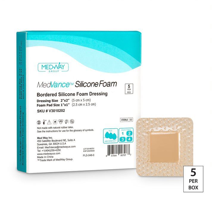 Image of MedVance Bordered Silicone 2" x 2" Foam Dressing, 1" x 1" Pad