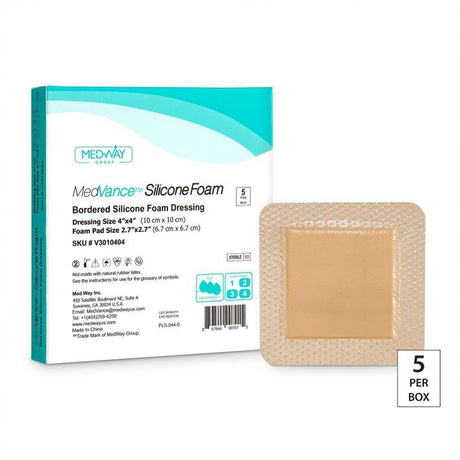 Image of MedVance Bordered Silicone 4" x 4" Foam Dressing, 2.7" x 2.7" Pad