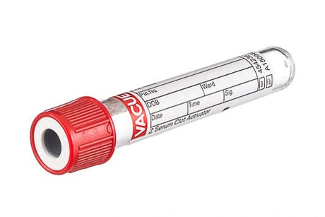 Image of VACUETTE® Blood Collection Tube, CAT Serum Clot Activator, Non-Ridged, Red Cap