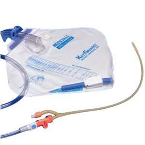 Image of 100% Silicone 2-Way Closed Foley Catheter Tray 18 Fr 5 cc