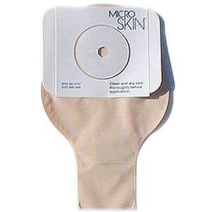 Image of 11" One Piece Drain Pouch 7/8" Pre-Cut With Press N Seal Closure and Microskin Adhesive Barrier, Clear