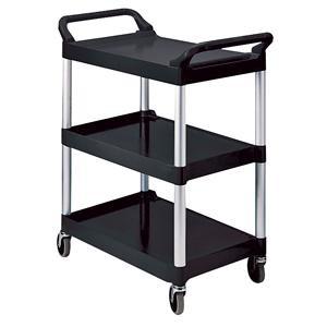 Image of 3 Shelf Plastic Utility Cart, Black