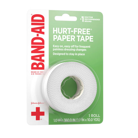 Image of Band-Aid® First Aid Hurt-Free® Paper Tape, 1" x 10yd