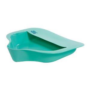 Image of Bariatric Bed Pan with Anti-splash 15" x 14-1/4" W x 3" H, Mint Green, Plastic