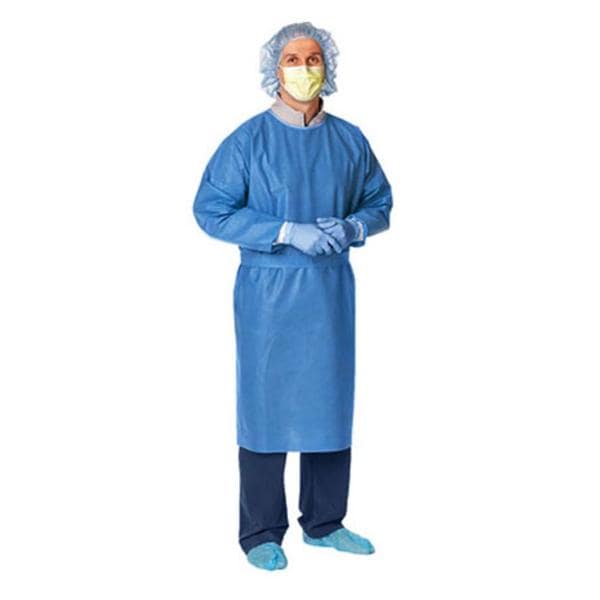 Image of Cardinal Health™ Convertors® Non-Sterile Procedure Gown Universal, Blue, Tri-Layer SMS Fabric