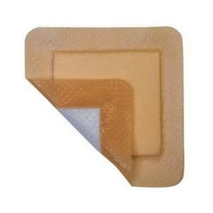 Image of Cardinal Health Essentials Silicone Adhesive Border Foam 6" x 6" with 5" x 5" Silicone Coated Pad