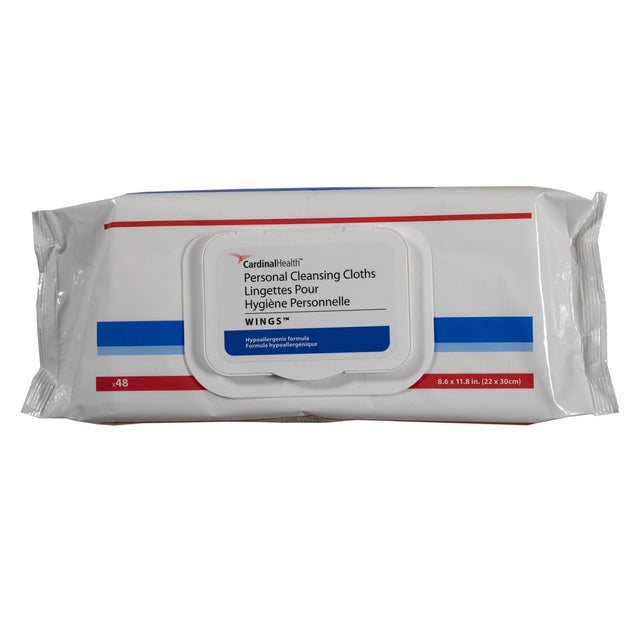 Image of Cardinal Health WINGS™ Personal Cleansing Cloth, 8.6" x 11.8" - Softpack