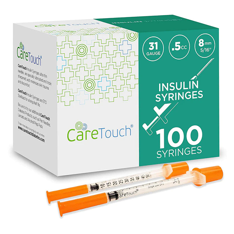 Image of Care Touch U-100 Insulin Syringes 31g 5/16" - 8mm .5cc