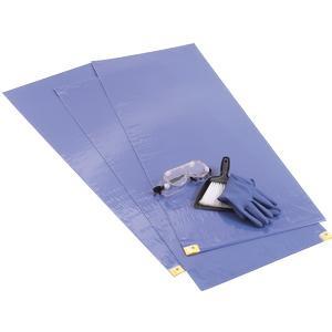 Image of ChemoPlus Adhesive Contamination Control Floor Mat 18" x 46", Blue