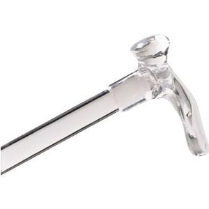 Image of Contour Left Handle Lucite Cane, Clear, 7/8" dia.