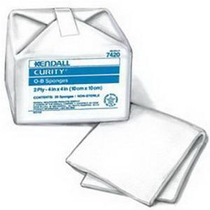 Image of Curity Nonsterile Cotton O-B Sponge 4" x 4"